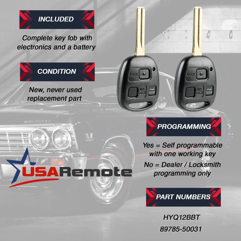 USARemote Key Fob Keyless Entry Remote fits 2004-2006 RX330 /2007-2009 RX350 / 2006-2008 RX400h (HYQ12BBT), Set of 2 - Image 3